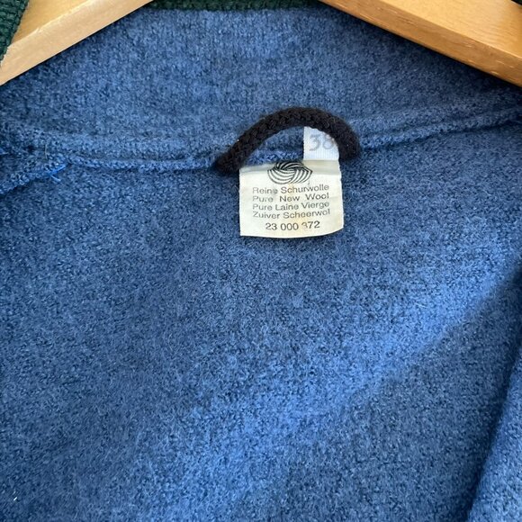 Reine Schurwolle Woman's Blue 100% Pure New Wool Winter Jacket/Sweater Sz 38 - Picture 7 of 8